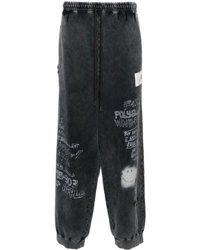 Maison Mihara Yasuhiro Pantalones de chándal con efecto lavado - Negro