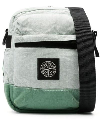 Stone Island Compass-motif Messenger Bags - Green