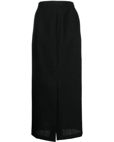 Enfold High-waisted Wool Maxi Skirt - Black