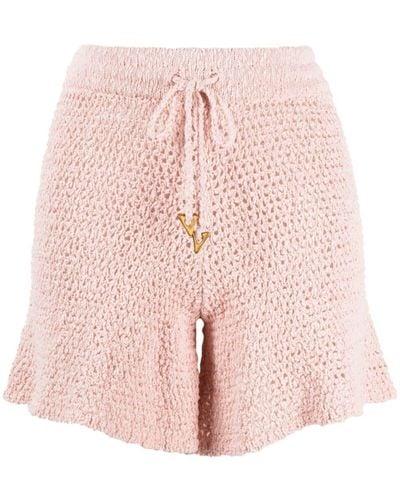 Aeron Knitted Cotton Shorts - Pink