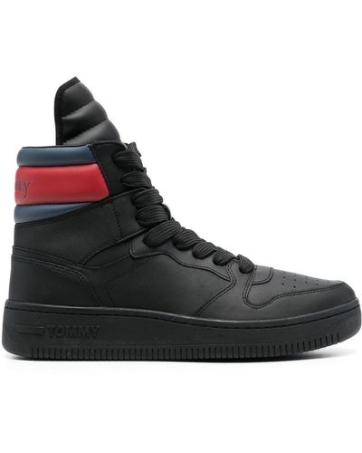 Tommy Hilfiger High-top Lace-up Sneakers - Black