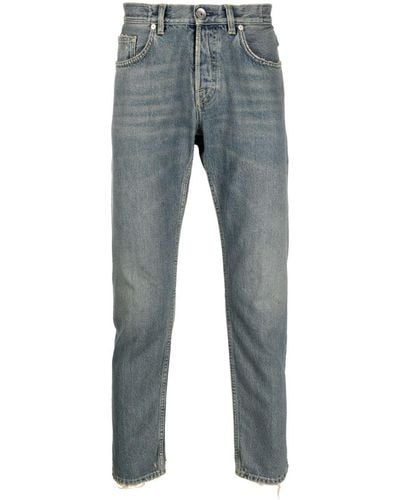 Eleventy Straight-leg Cropped Jeans - Blue