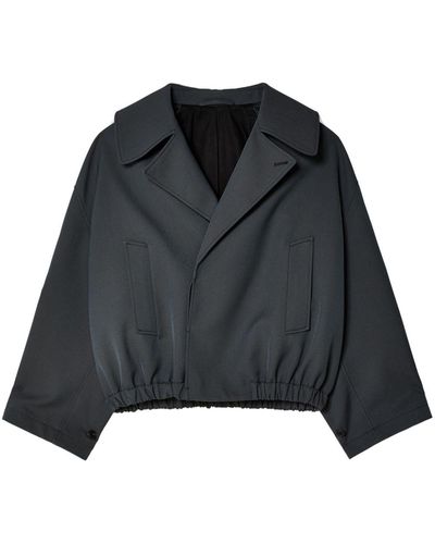 Lemaire Cropped Trench Cotton Jacket - Black