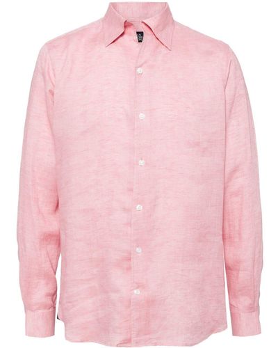 MAN ON THE BOON. Buttoned Hemp Shirt - Pink