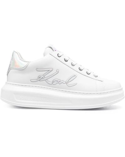 Karl Lagerfeld Leren Sneakers - Wit