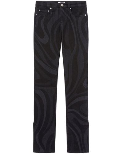 Emilio Pucci Marmo-print Staight-leg Trousers - Blue