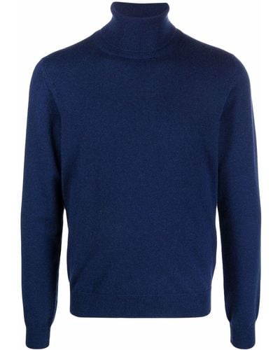Malo Roll Neck Cashmere Sweater - Blue