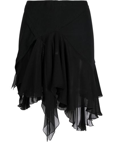 Versace Jupe plissée à design asymétrique - Noir