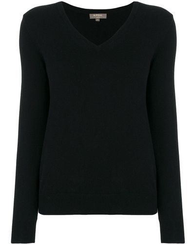 N.Peal Cashmere Cashmere V-neck Sweater - Black