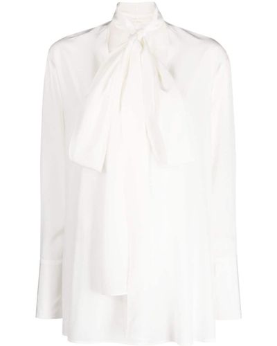 Givenchy Pussy-bow Silk Blouse - White