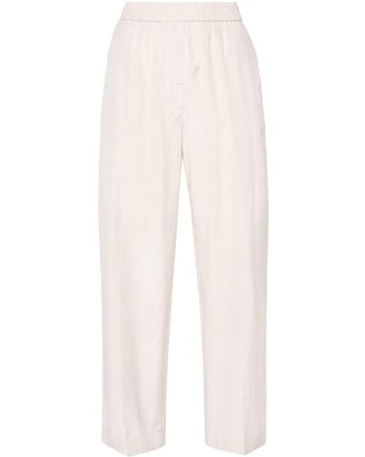 Peserico Cropped Straight Trousers - White