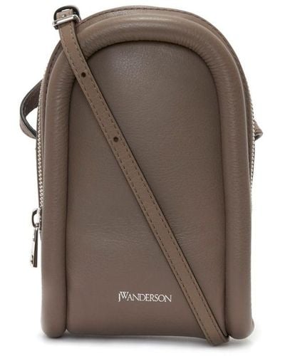 JW Anderson Bumber Leather Phone Pouch - Brown