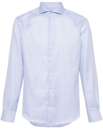 BOGGI Monogram-pattern Shirt - Blue
