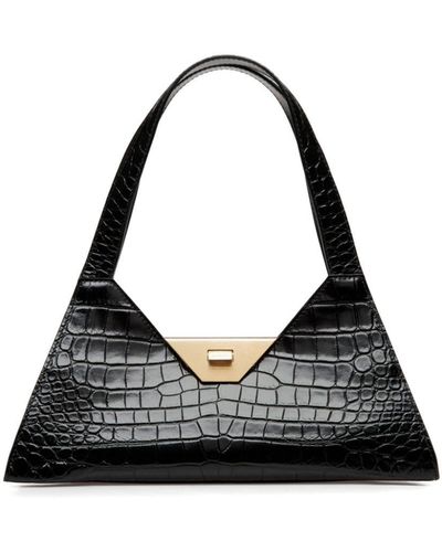 Bally Crocodile-effect Shoulder Bag - Black