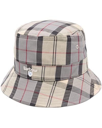 Barbour Check-print Bucket Hat - Gray