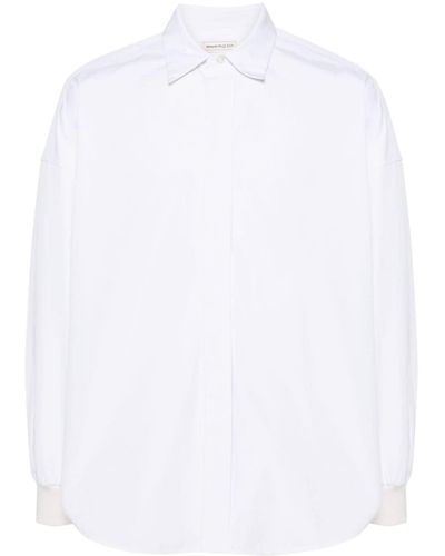 Alexander McQueen Chemise à effet épaules tombantes - Blanc