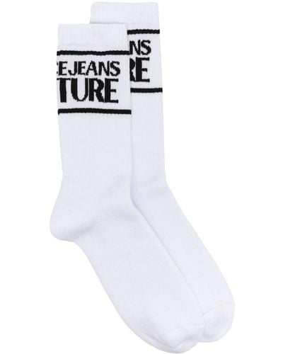 Versace Jeans Couture Socken mit Logo-Print - Weiß