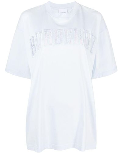 Burberry T-Shirt mit Spitzendetail - Weiß