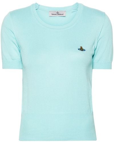 Vivienne Westwood T-shirt Met Borduurwerk - Blauw