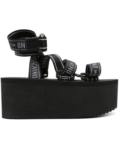 Moschino Sandalen Met Logobandje - Zwart