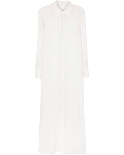 Ami Paris Chiffon Silk Maxi Dress - White