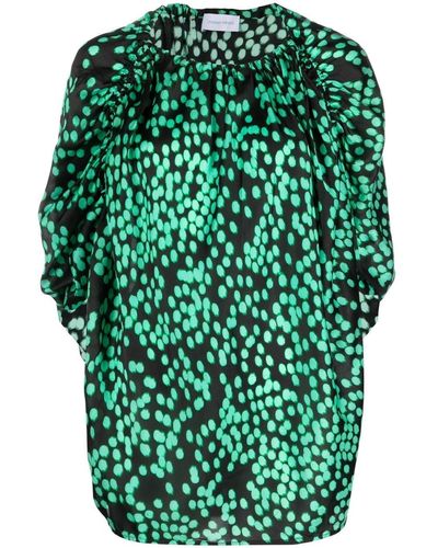 Christian Wijnants Tisla Gathered-detail Blouse - Green