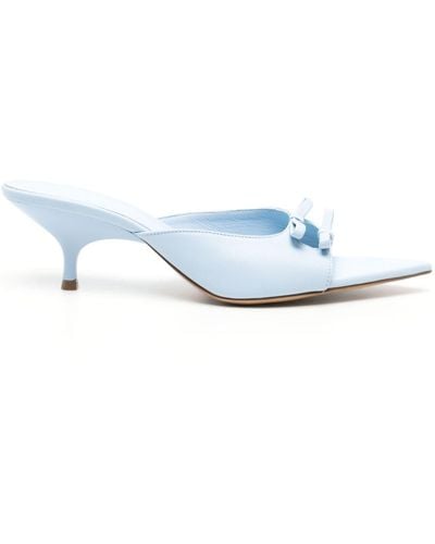 Gia Borghini Blanche 50mm Leather Mules - Wit