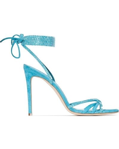 Paris Texas Holly Nicole 105mm Lace Up Sandals - Blue