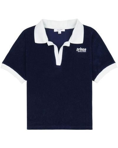 Sporty & Rich Prince Sporty Cotton Polo Shirt - Blue