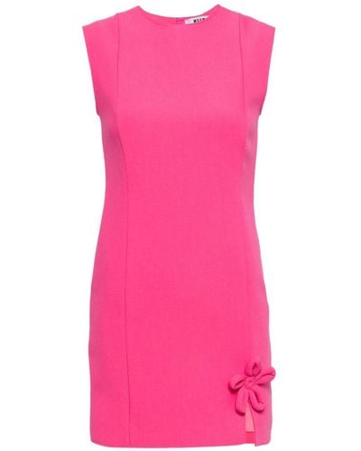MSGM Floral-appliqué Sleeveless Minidress - Pink