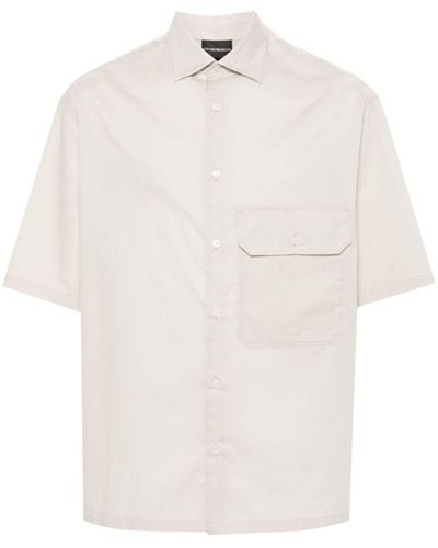Emporio Armani Hemd mit Spreizkragen - Weiß