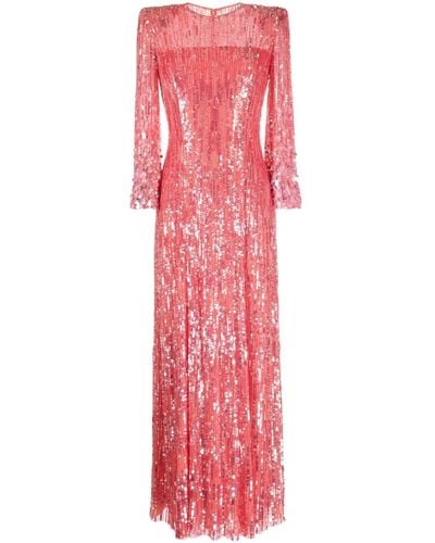 Jenny Packham Nymph Sequin-embellished Dress - Red