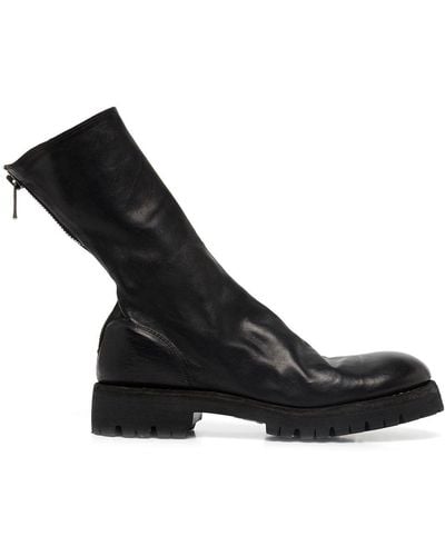 Guidi Zip-fastening Leather Ankle Boots - Black