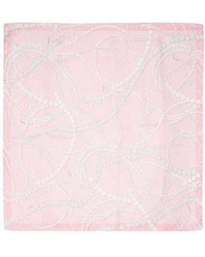 Lanvin Pearls-print Silk Scarf - Pink