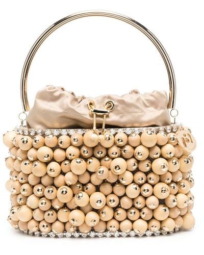 Rosantica Handtasche mit Perlen - Mettallic