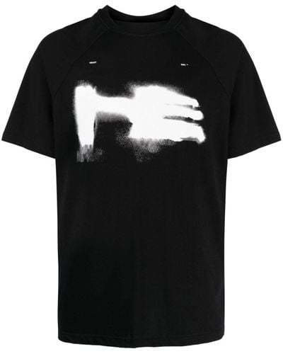 HELIOT EMIL T-shirt à effet graffiti - Noir