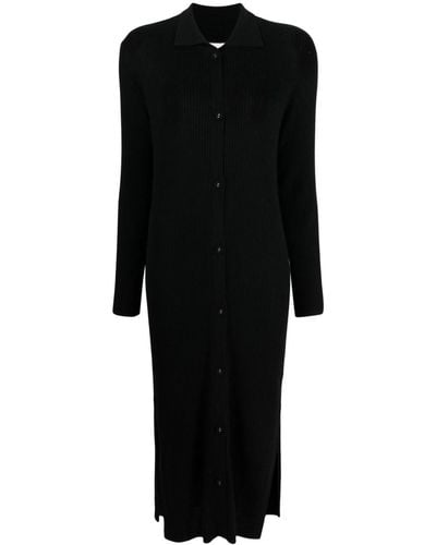 Max & Moi Ribbed-knit Midi Dress - Black