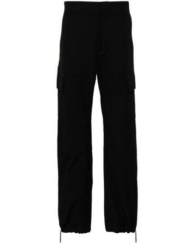 Givenchy Pantalones anchos tipo cargo con detalle rasgado - Negro