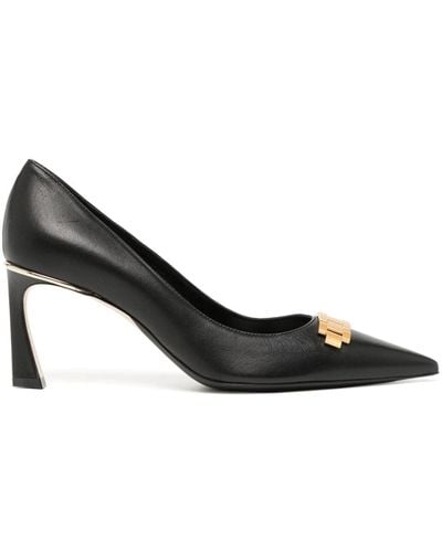 Victoria Beckham Zapatos de tacón con detalle de cadena - Negro
