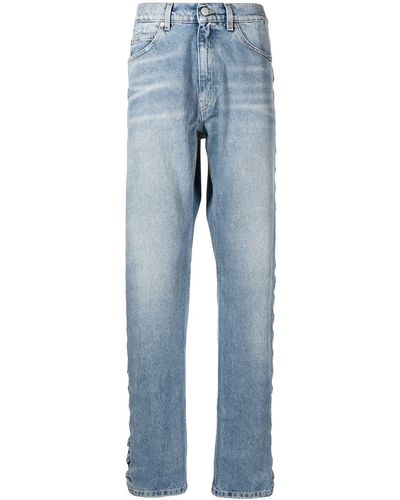 Martine Rose Laced-detail Straight-leg Jeans - Blue