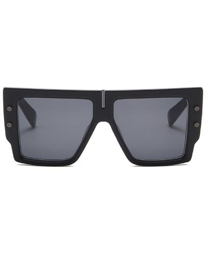 BALMAIN EYEWEAR B-grand Oversize-frame Sunglasses - Grey