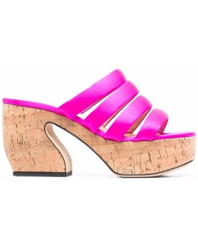 SI ROSSI Cork Platform Open-toe Sandals - Pink