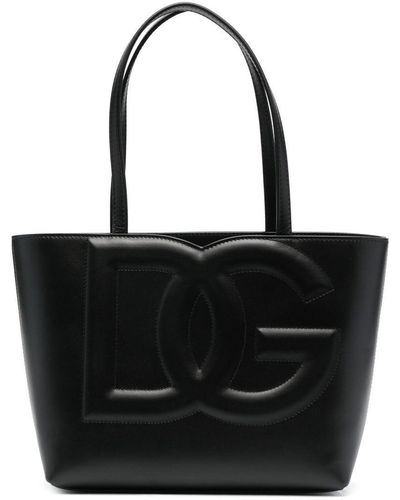 Dolce & Gabbana Borsa Shopping In Pelle Con Logo - Nero