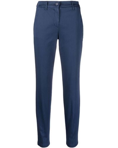 Jacob Cohen Logo-patch Slim-fit Cropped Pants - Blue
