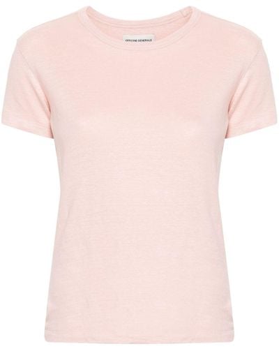 Officine Generale Round-neck Short-sleeve T-shirt - Pink
