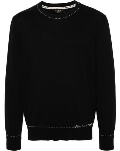 Fendi ロゴジャカード セーター - ブラック
