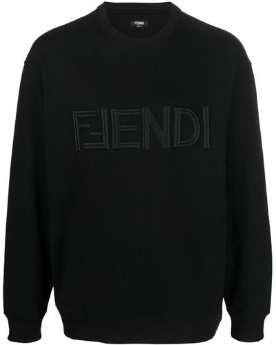 Fendi Sudadera con logo FF y manga larga - Negro