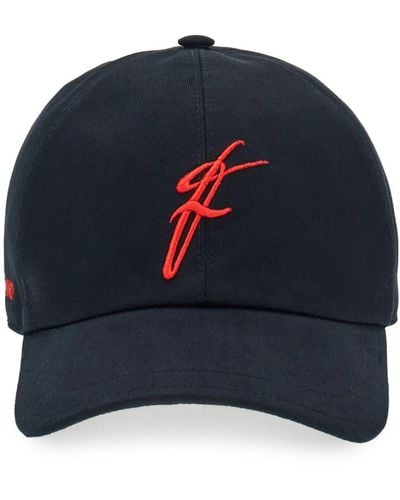 Ferragamo Logo-embroidered Cotton Baseball Cap - Blue