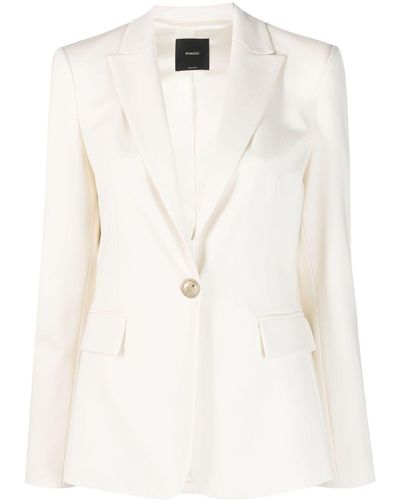 Pinko Tailored Single-breasted Jacket - White