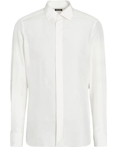 Zegna Mulberry-silk Shirt - White